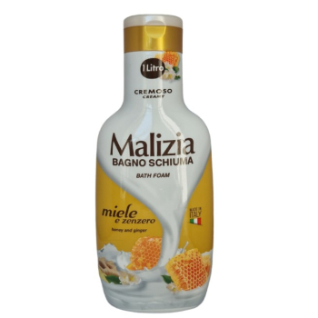 MALIZIA BAGNO SCHIUMA MIELE E ZENERO - PŁYN DO KĄPIELI MIÓD & IMBIR (1000 ml)